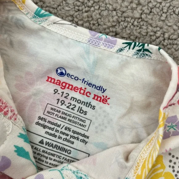 Magnetic Me Kids Ruffle Placket Foot Twotie Pajama Set -Primrose Cottage Modal - Picture 6 of 7